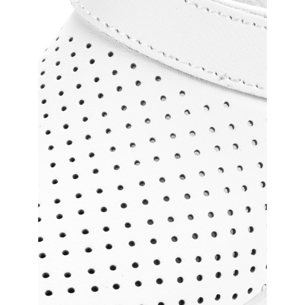 Сабо женские из натуральной кожи с ремешком и подпятником цвет белый