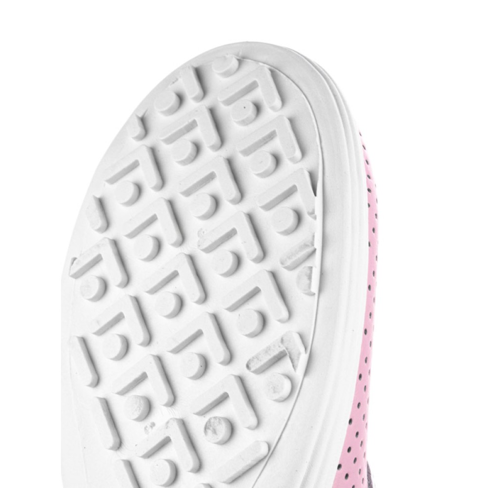 Сабо женские из натуральной кожи с белым ремешком и натуральной стелькой цвет розовый