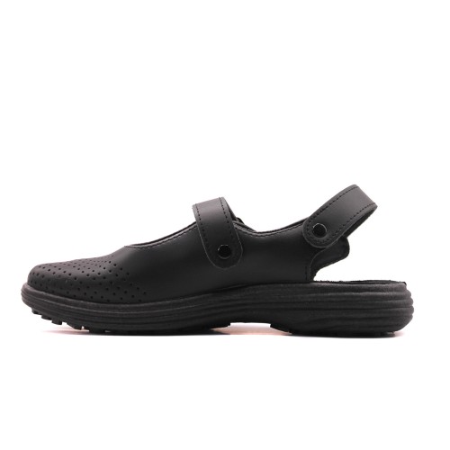 Сандалии сабо женские из натуральной кожи с натуральной стелькой цвет чёрный