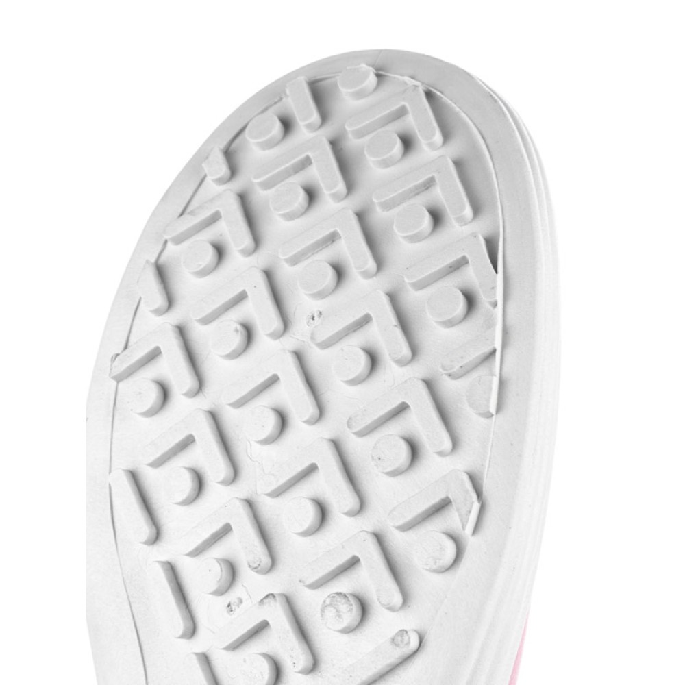 Сандалии сабо женские из натуральной кожи с белым ремешком и натуральной стелькой цвет розовый