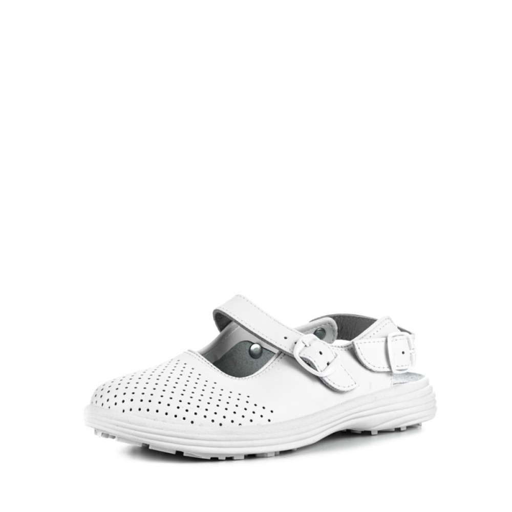 Сандалии сабо женские из натуральной кожи с натуральной стелькой цвет белый