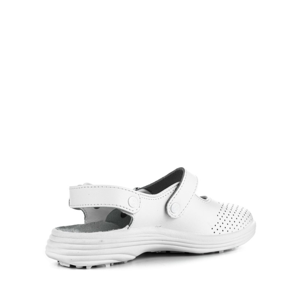 Сандалии сабо женские из натуральной кожи с натуральной стелькой цвет белый