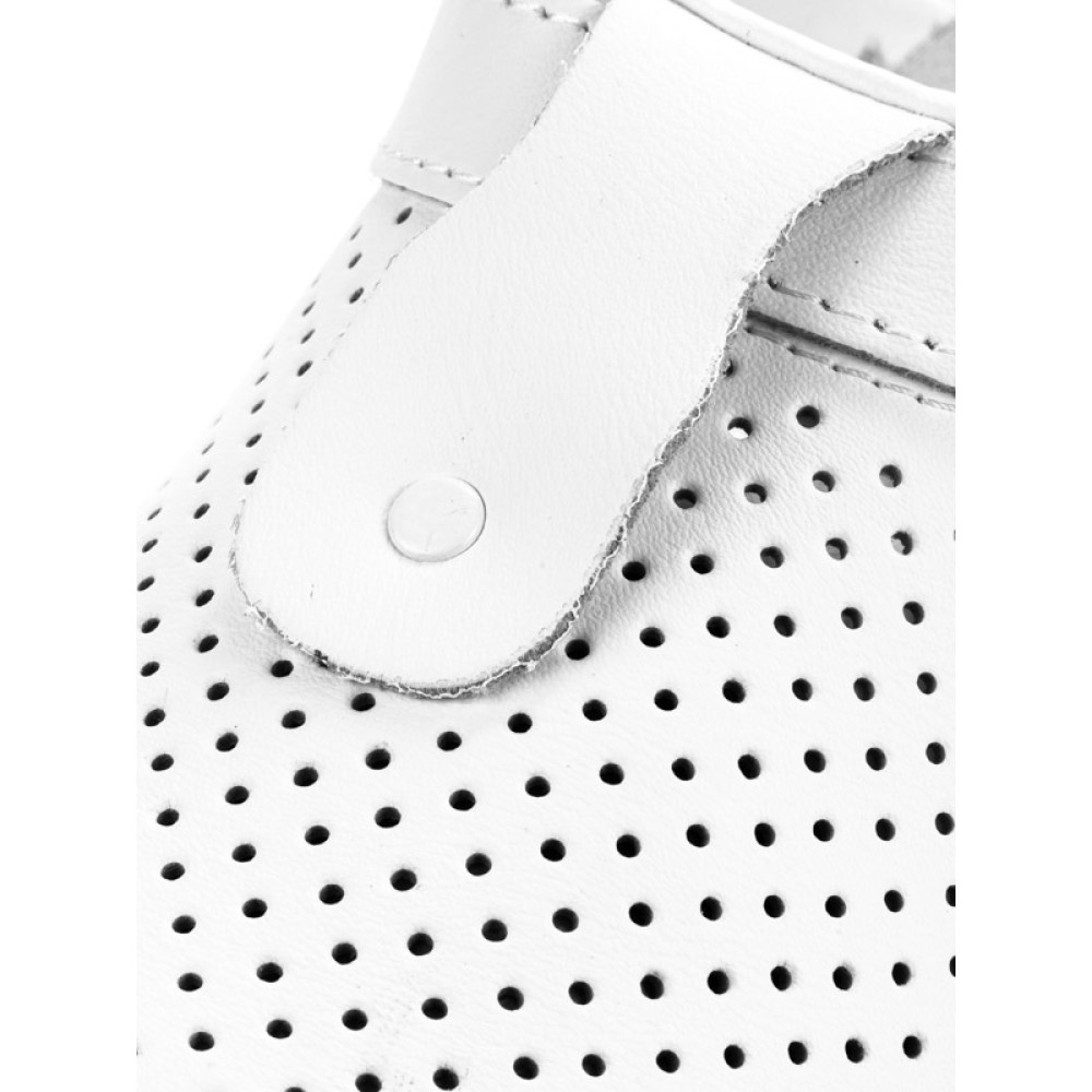 Сабо женские из натуральной кожи с фиксатором ремешка и натуральной стелькой цвет белый