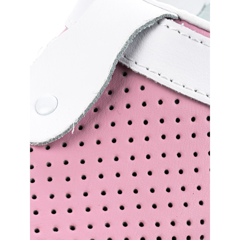 Сабо женские из натуральной кожи с фиксатором ремешка и натуральной стелькой цвет розовый