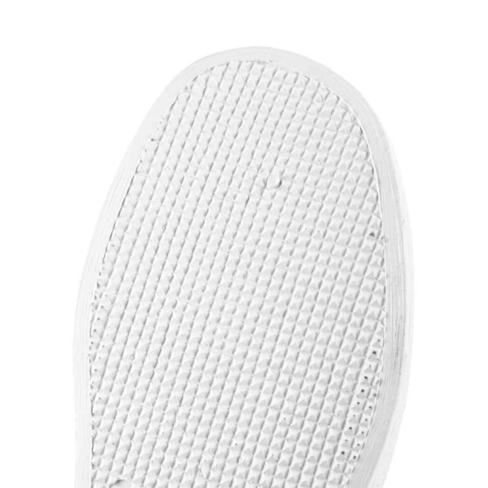 Сабо женские из натуральной кожи без перфорации с ремешком и натуральной стелькой цвет белый