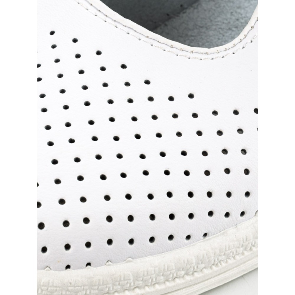 Сандалии сабо женские из натуральной кожи с натуральной стелькой на ровной подошве цвет белый