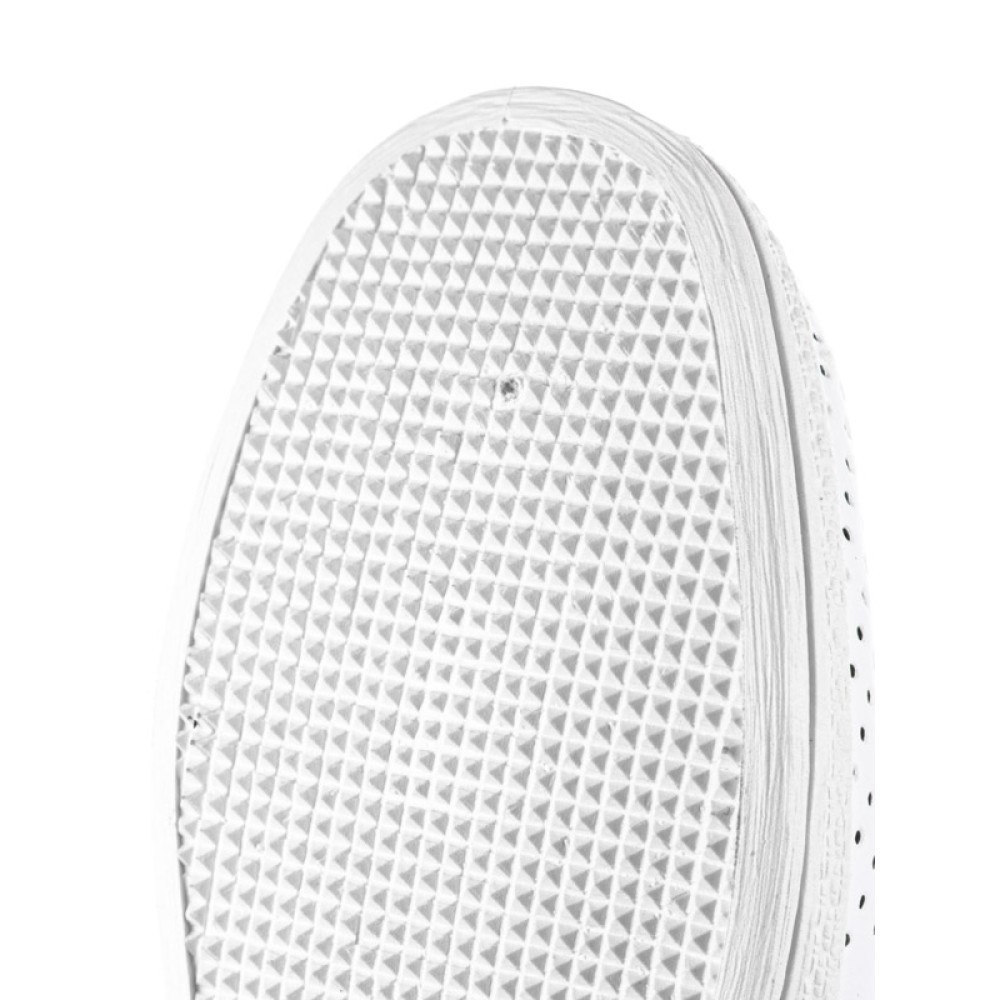 Сандалии сабо женские из натуральной кожи с розовым ремешком на ровной подошве цвет белый