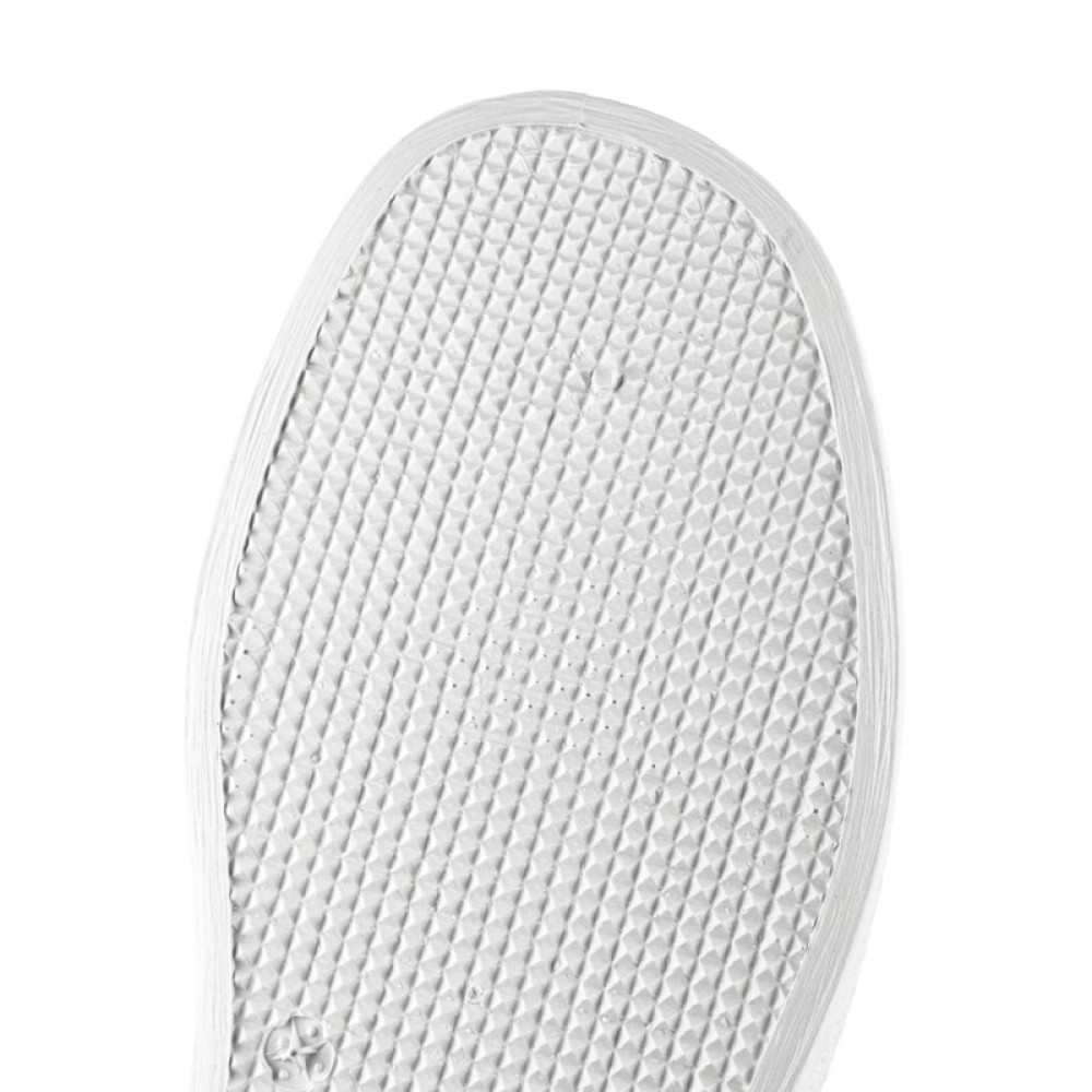 Сабо женские из натуральной кожи на низком подъеме с ремешком цвет белый с принтом