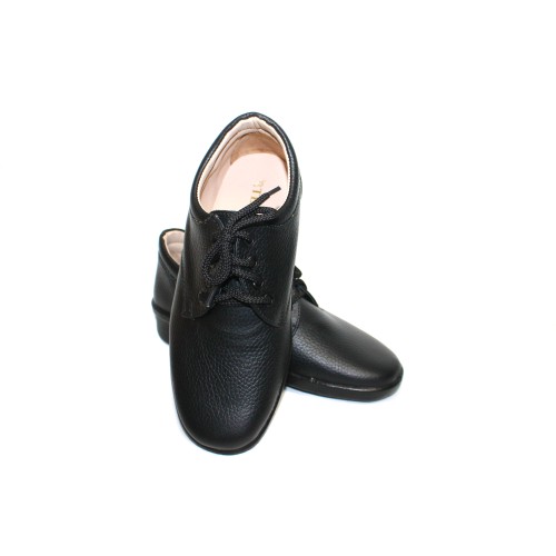 Туфли женские на шнурках из натуральной кожи с натуральной подкладкой цвет чёрный