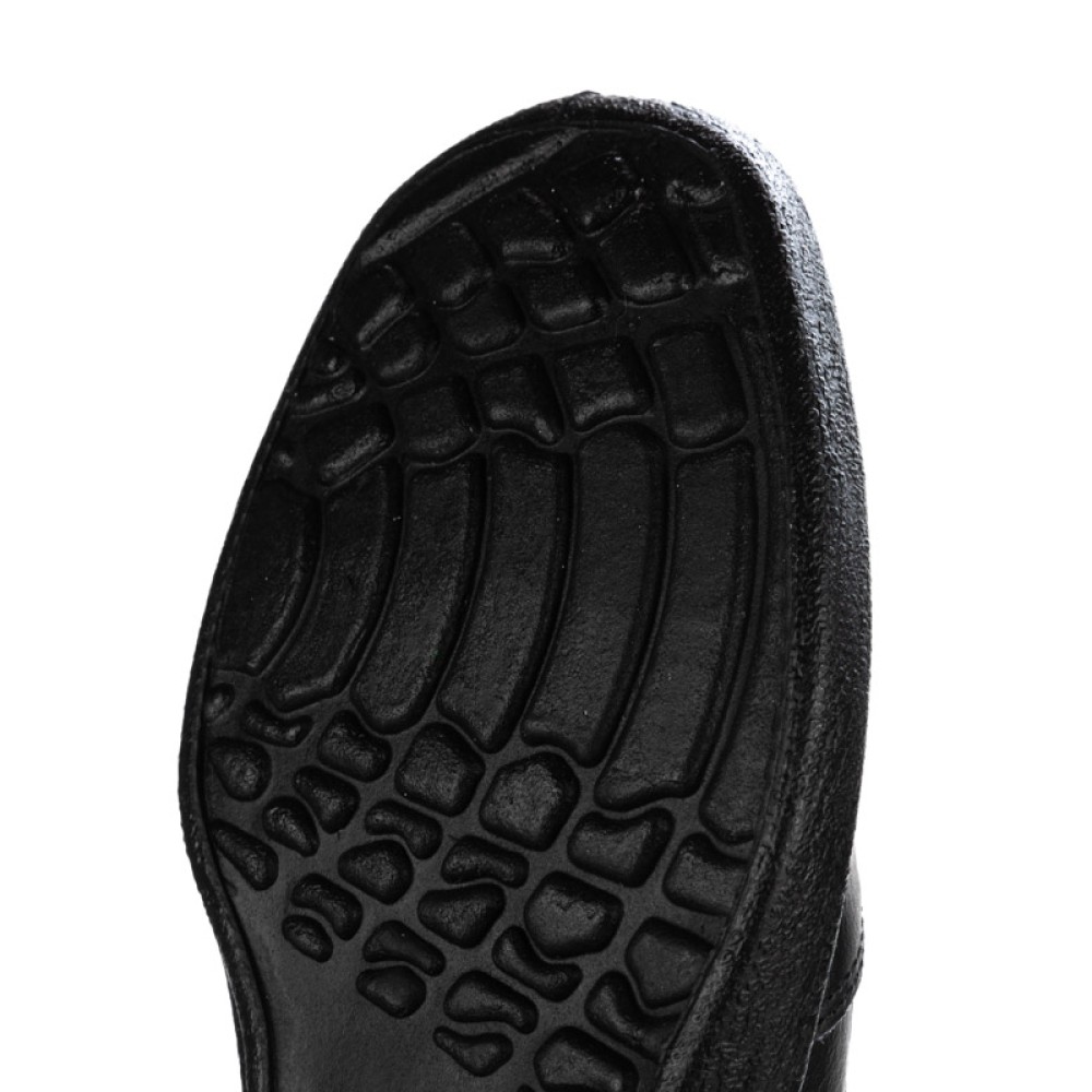 Туфли женские из натуральной кожи бесподкладочные с крупной перфорацией цвет чёрный