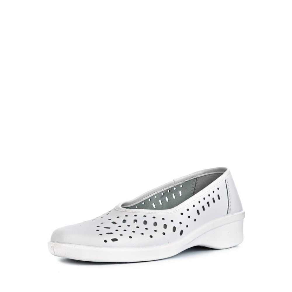 Туфли женские из натуральной кожи бесподкладочные с перфорацией цвет белый