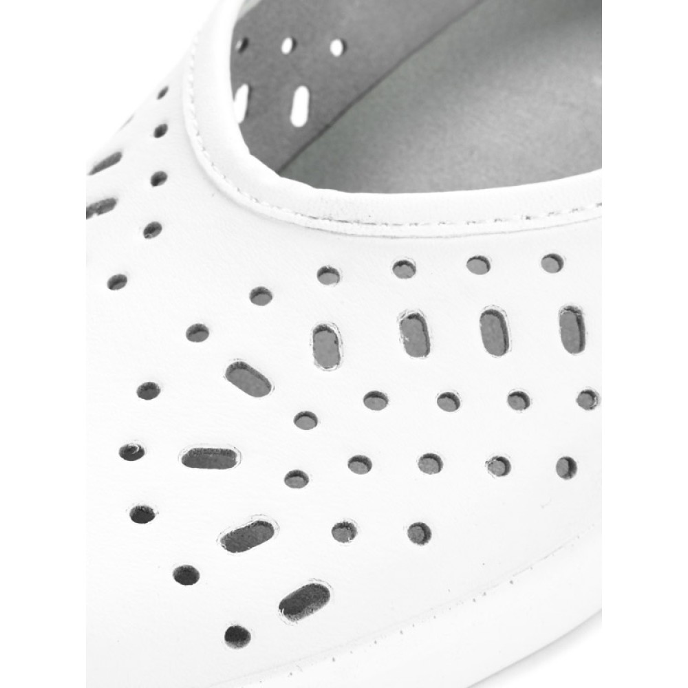 Туфли женские из натуральной кожи бесподкладочные с перфорацией цвет белый