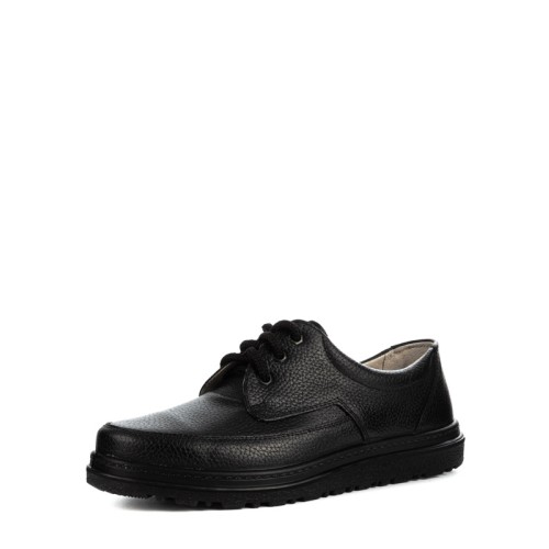 Сабо туфли мужские на шнурках из натуральной кожи с натуральной подкладкой цвет чёрный