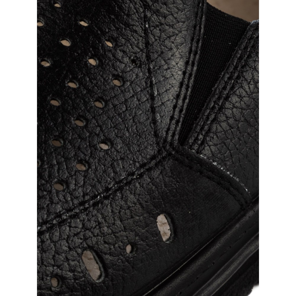 Туфли мужские из натуральной кожи с перфорацией и натуральной подкладкой цвет чёрный