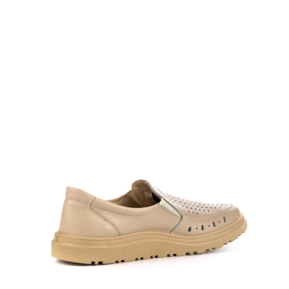 Туфли мужские из натуральной кожи с перфорацией и натуральной подкладкой цвет бежевый