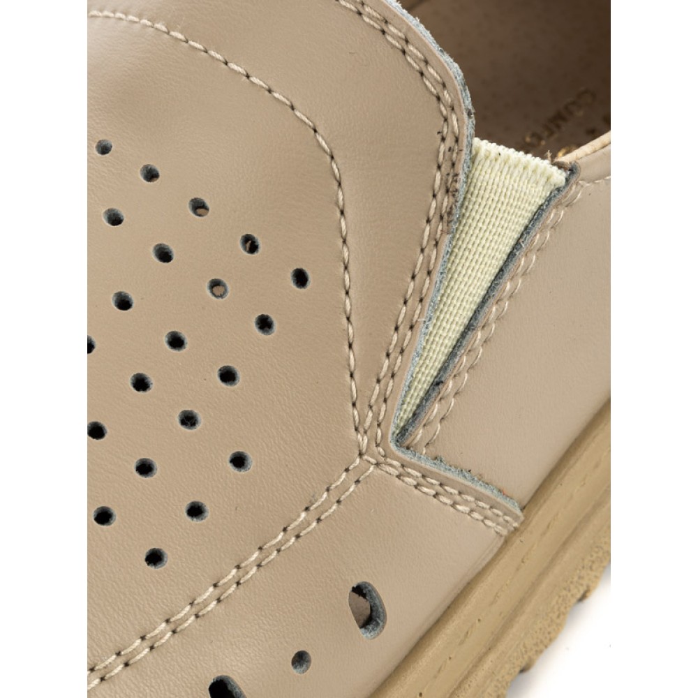 Туфли мужские из натуральной кожи с перфорацией и натуральной подкладкой цвет бежевый