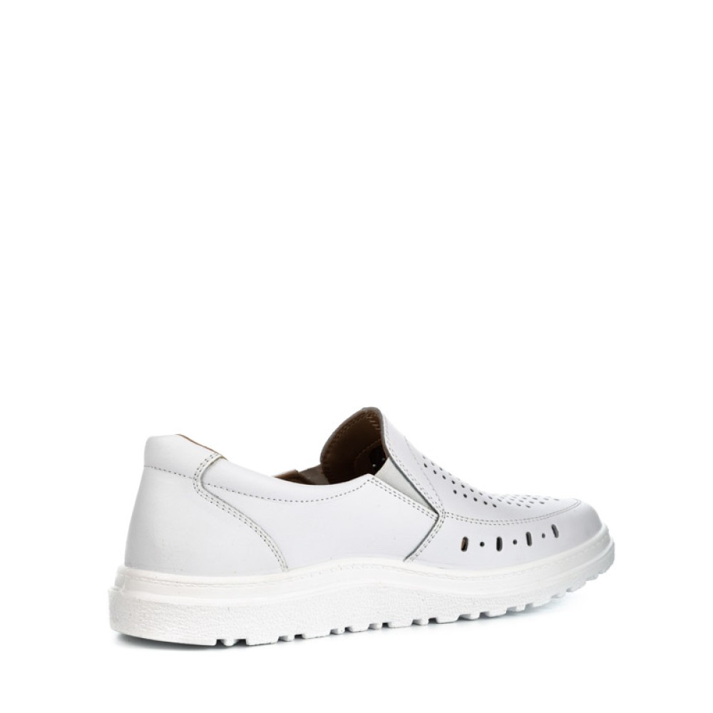 Туфли мужские из натуральной кожи с перфорацией и натуральной подкладкой цвет белый