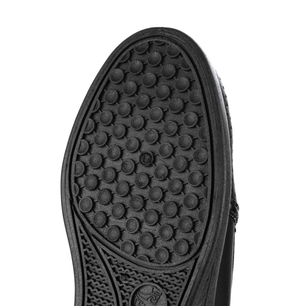 Туфли женские из натуральной кожи с перфорацией на ПВХ подошве цвет чёрный