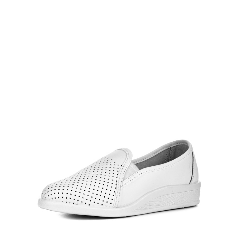 Туфли женские из натуральной кожи с перфорацией на ПВХ подошве цвет белый