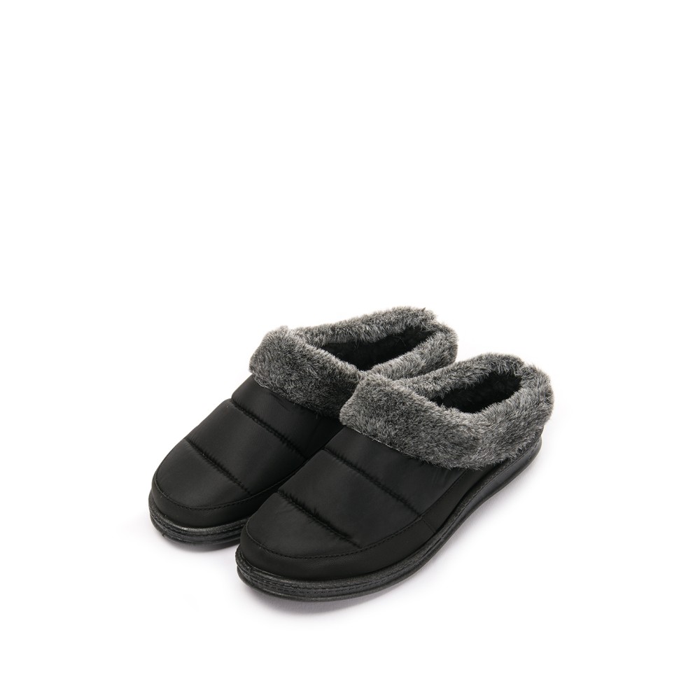 Тапки мужские утепленные из текстиля цвет чёрный