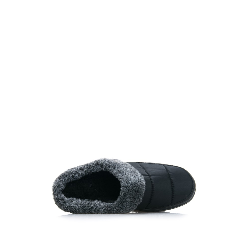 Тапки женские утепленные из текстиля цвет чёрный