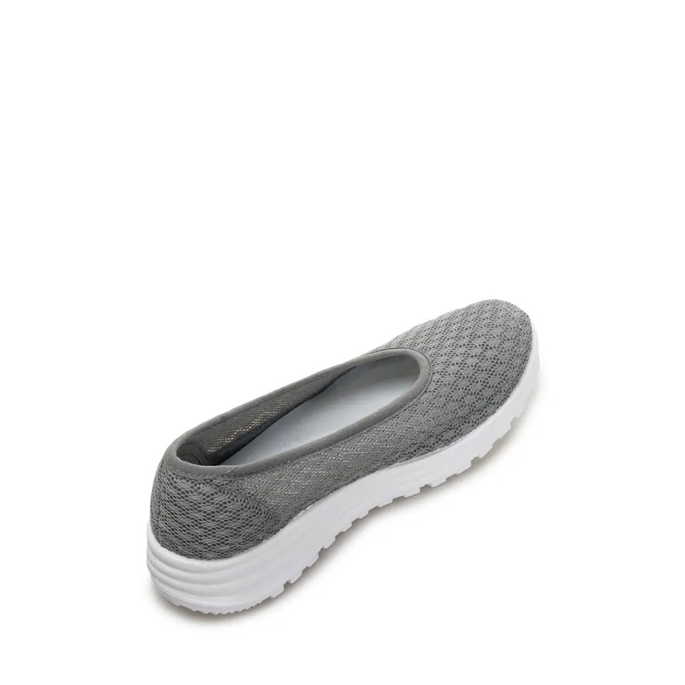 Балетки женские из текстиля с натуральной подкладкой на ПУ подошве цвет серый
