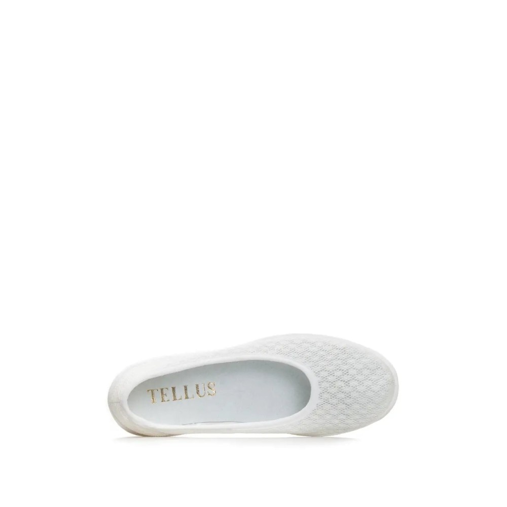 Балетки женские из текстиля с натуральной подкладкой на ПУ подошве цвет белый