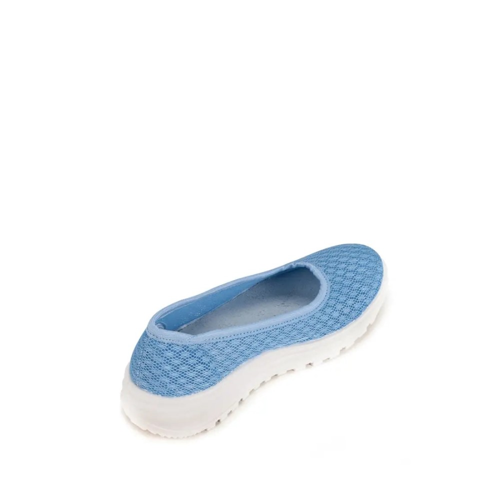Балетки женские из текстиля с натуральной подкладкой на ПУ подошве цвет голубой