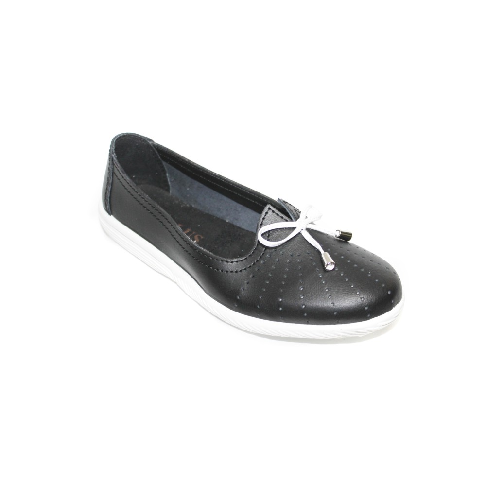 Балетки женские из натуральной кожи с натуральной стелькой цвет чёрный