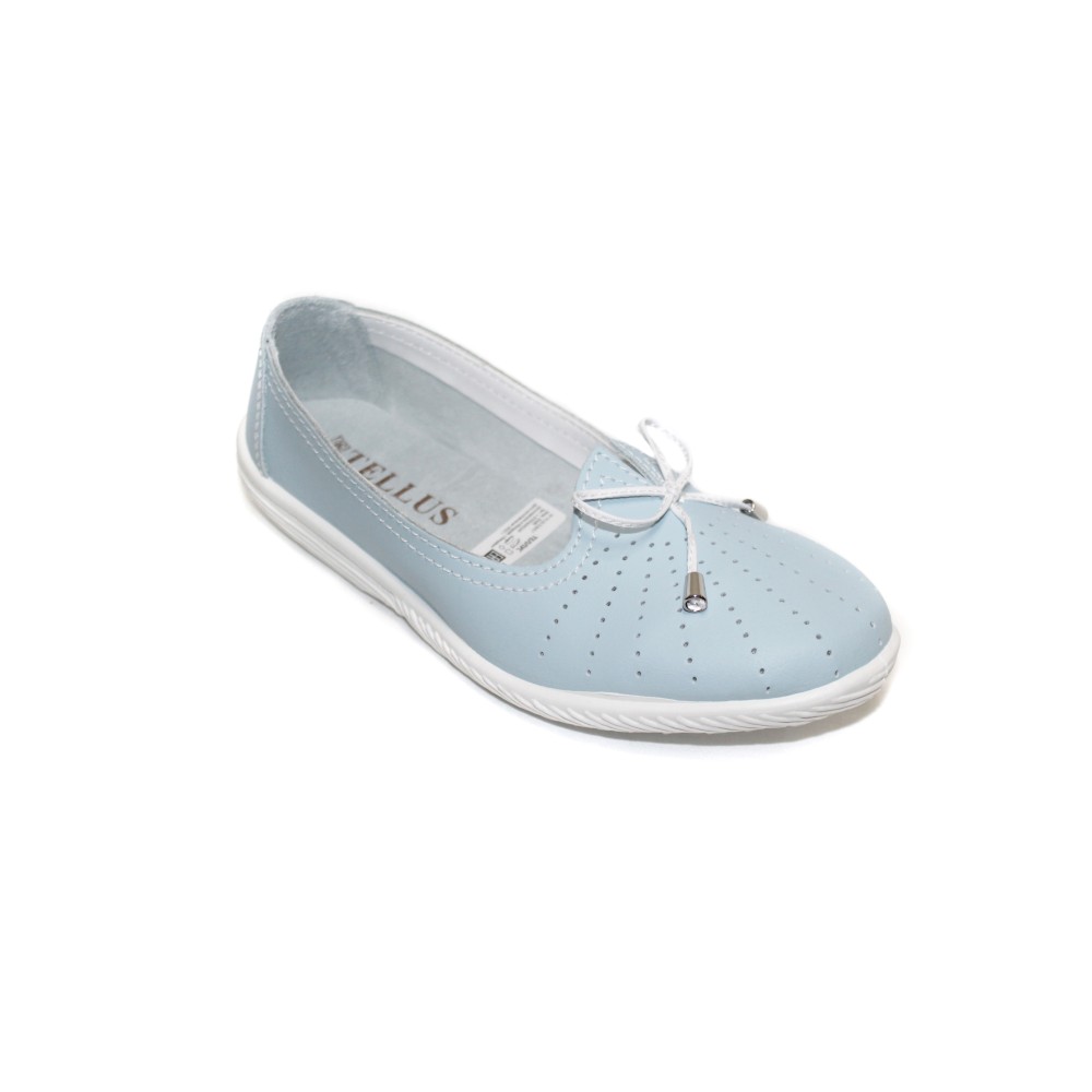 Балетки женские из натуральной кожи с натуральной стелькой цвет голубой