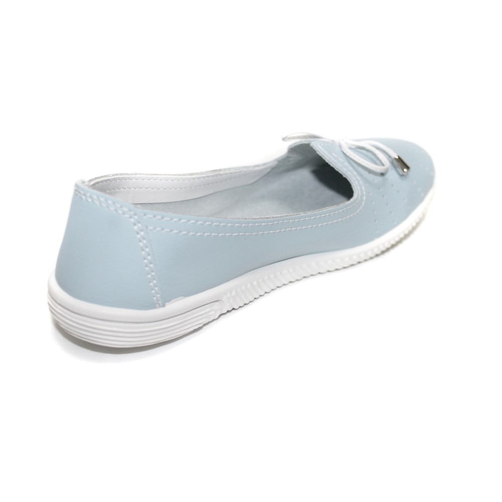 Балетки женские из натуральной кожи с натуральной стелькой цвет голубой