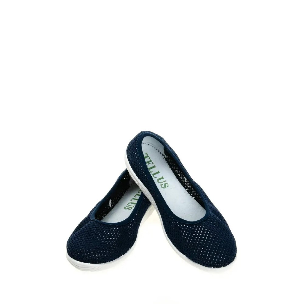 Балетки женские из текстиля с натуральной подкладкой цвет тёмно-синий