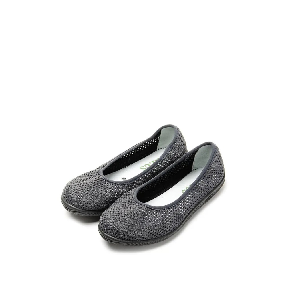 Балетки женские из текстиля с натуральной подкладкой цвет тёмно-серый