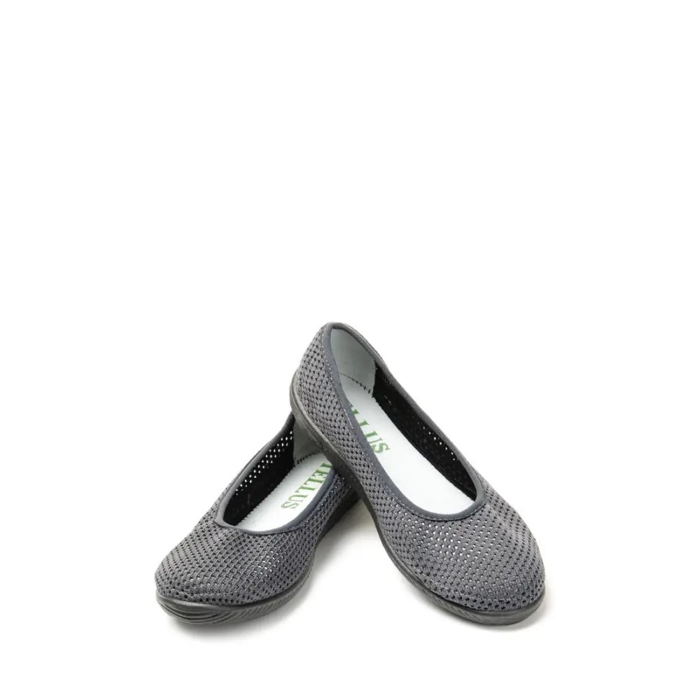 Балетки женские из текстиля с натуральной подкладкой цвет тёмно-серый