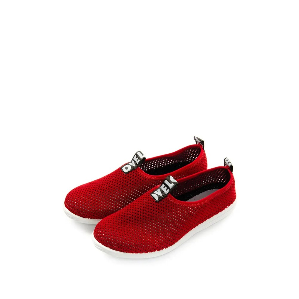 Кроссовки женские из текстиля с натуральной подкладкой цвет красный