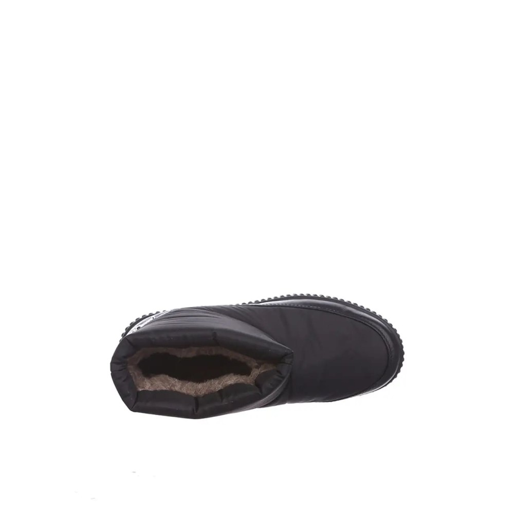 Дутики женские короткие с мехом из водонепроницаемого материала цвет чёрный