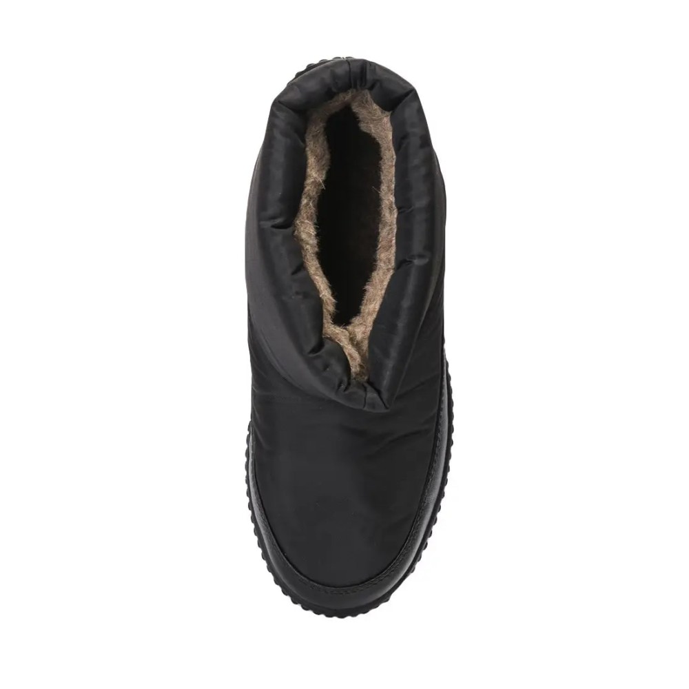 Дутики женские короткие с мехом из водонепроницаемого материала цвет чёрный