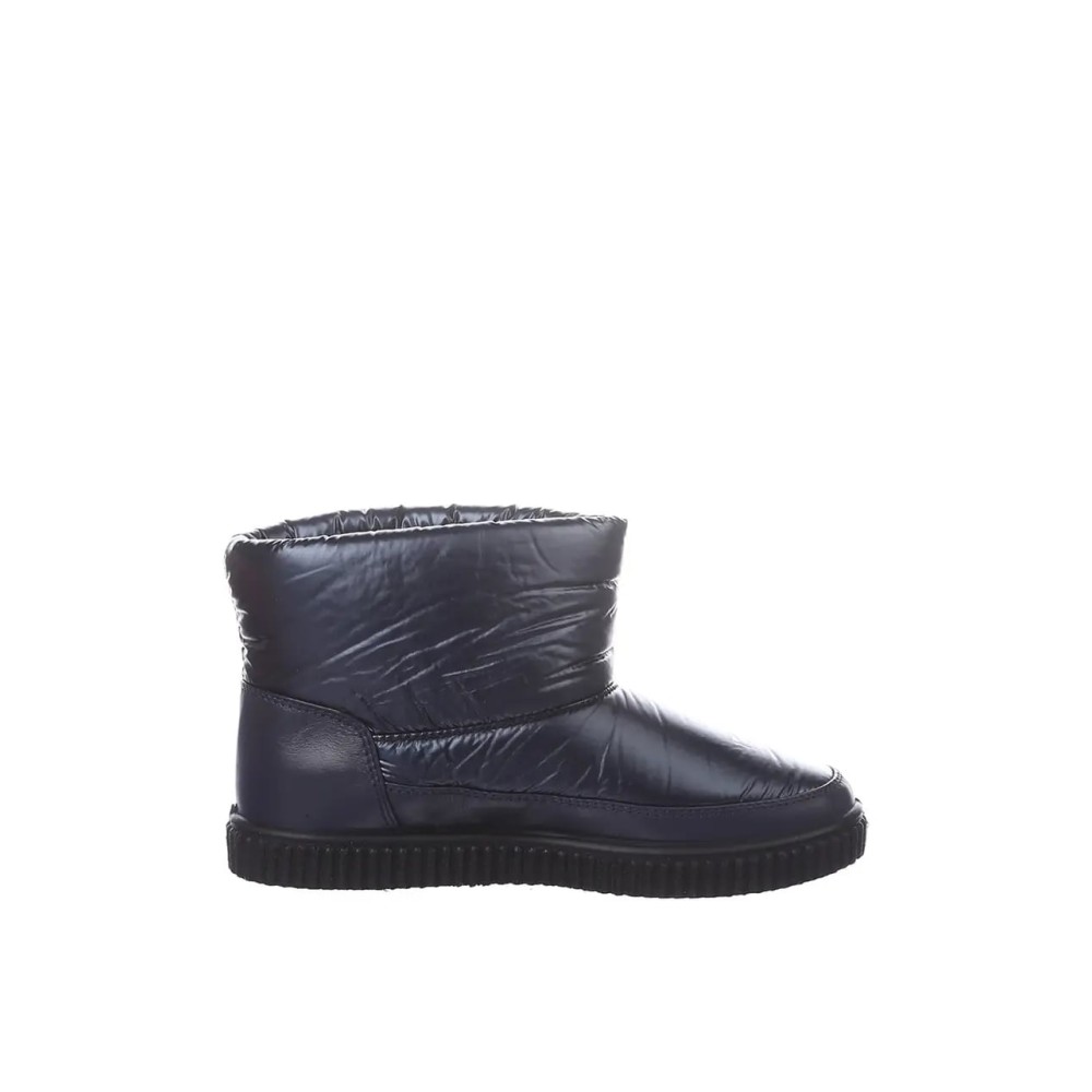 Дутики женские короткие с мехом из водонепроницаемого материала цвет синий