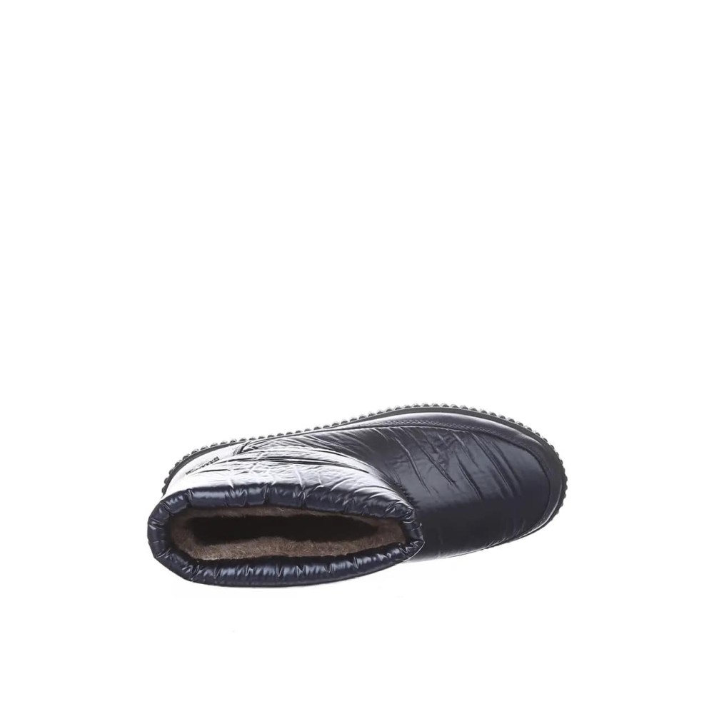 Дутики женские короткие с мехом из водонепроницаемого материала цвет синий