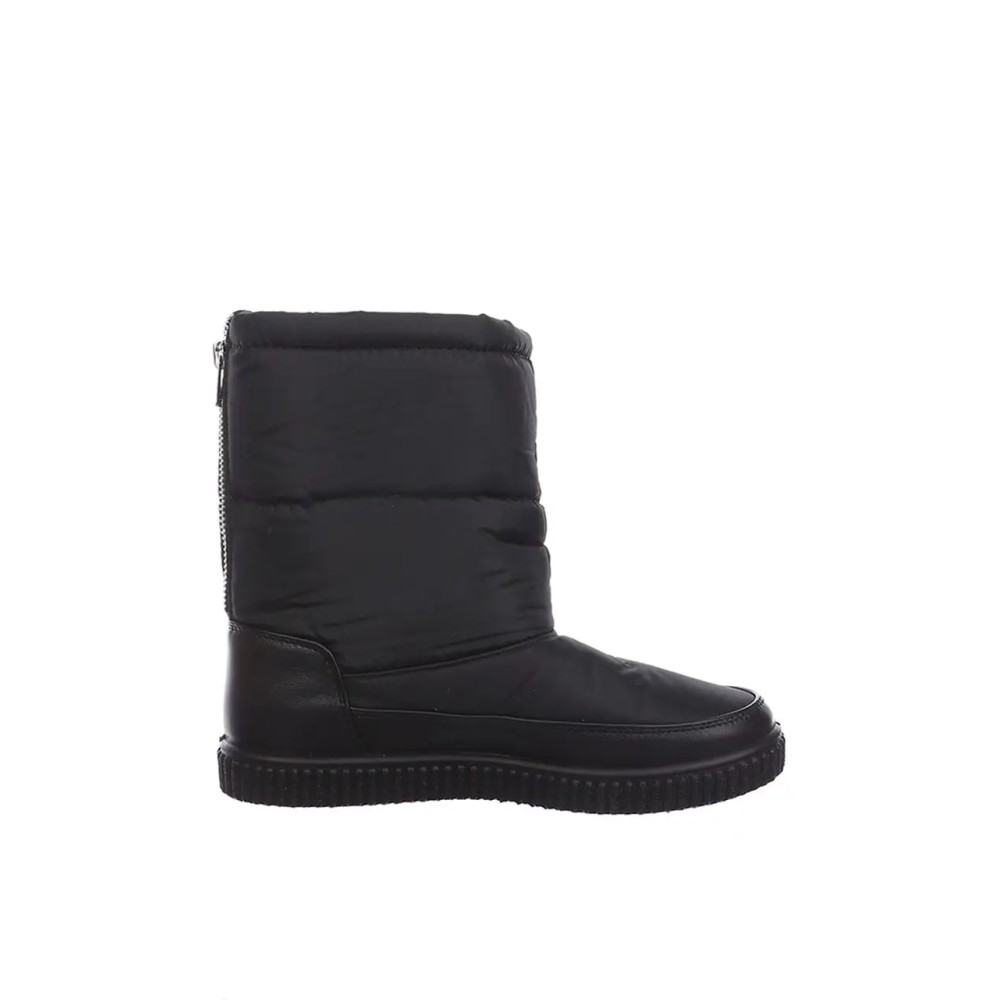 Дутики женские средние с мехом из водонепроницаемого материала цвет чёрный