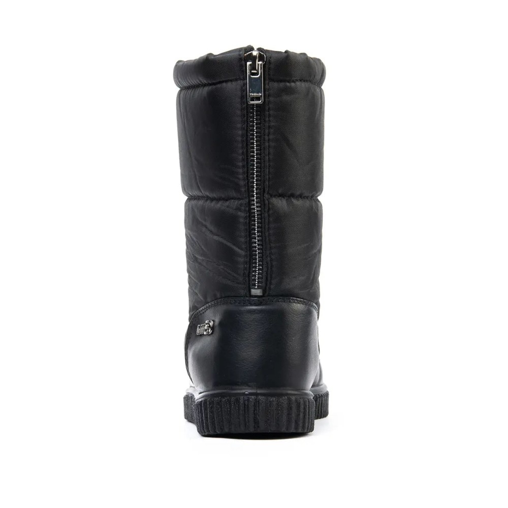 Дутики женские средние с мехом из водонепроницаемого материала цвет чёрный