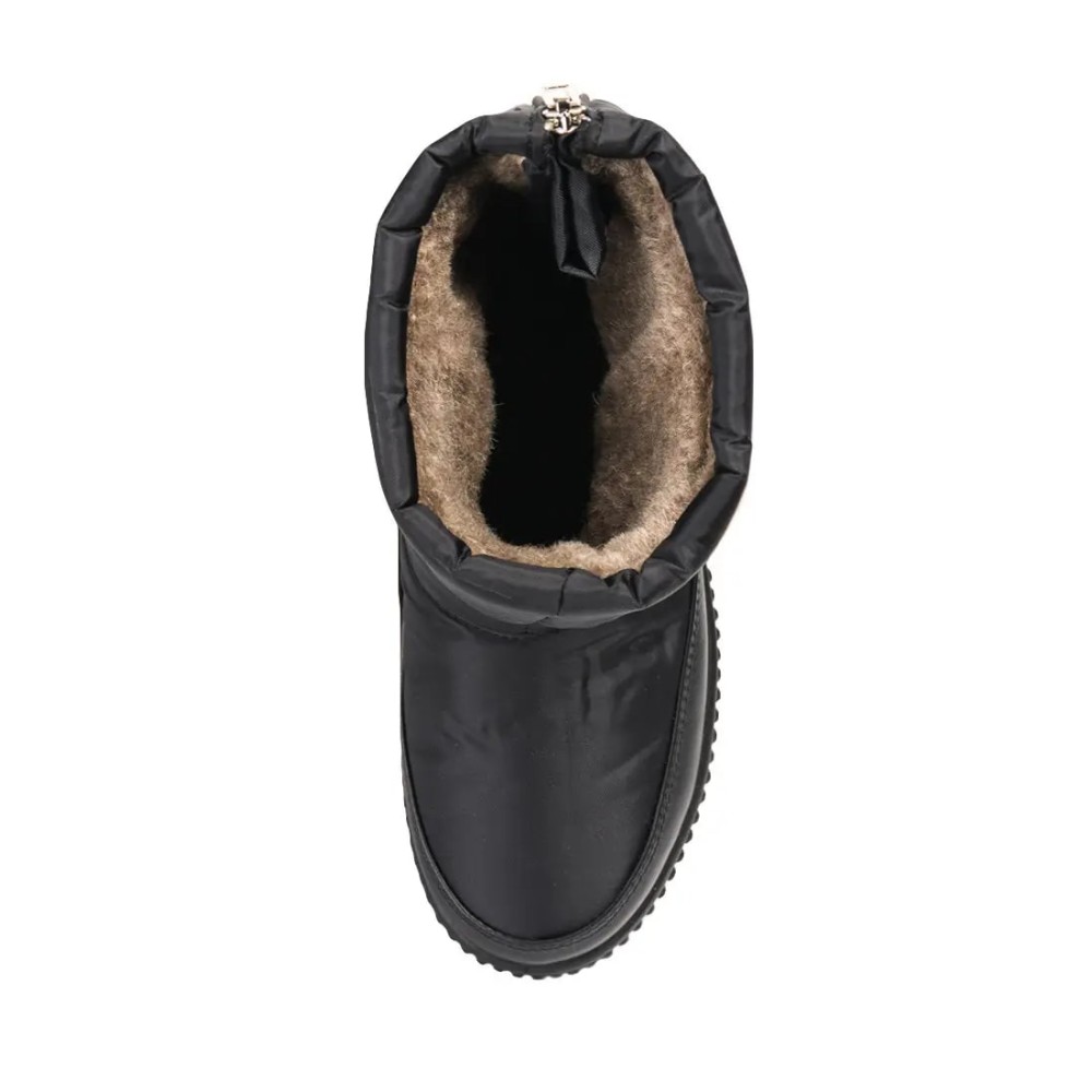 Дутики женские средние с мехом из водонепроницаемого материала цвет чёрный