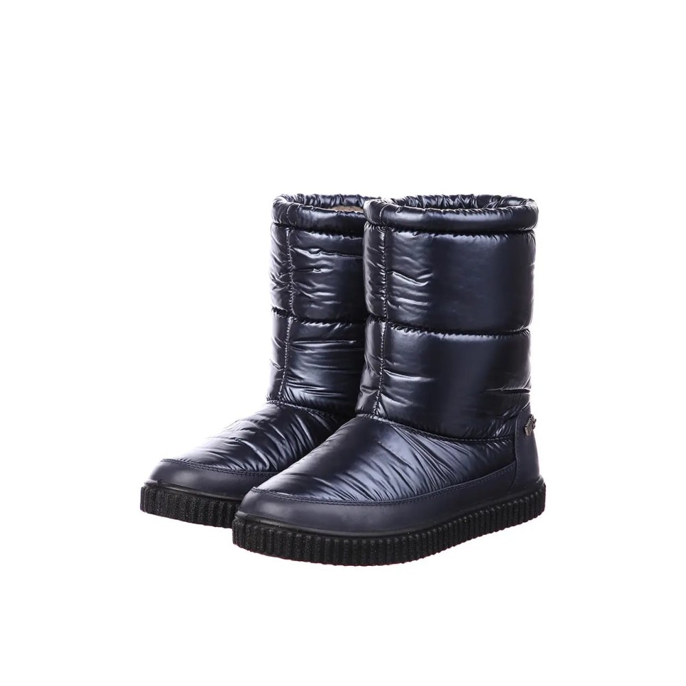 Дутики женские средние с мехом из водонепроницаемого материала цвет синий