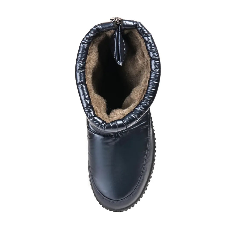 Дутики женские средние с мехом из водонепроницаемого материала цвет синий