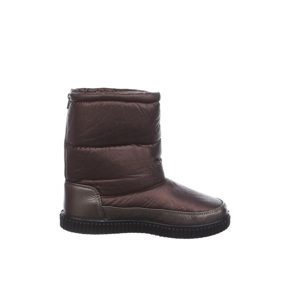 Дутики женские средние с мехом из водонепроницаемого материала цвет бронзовый