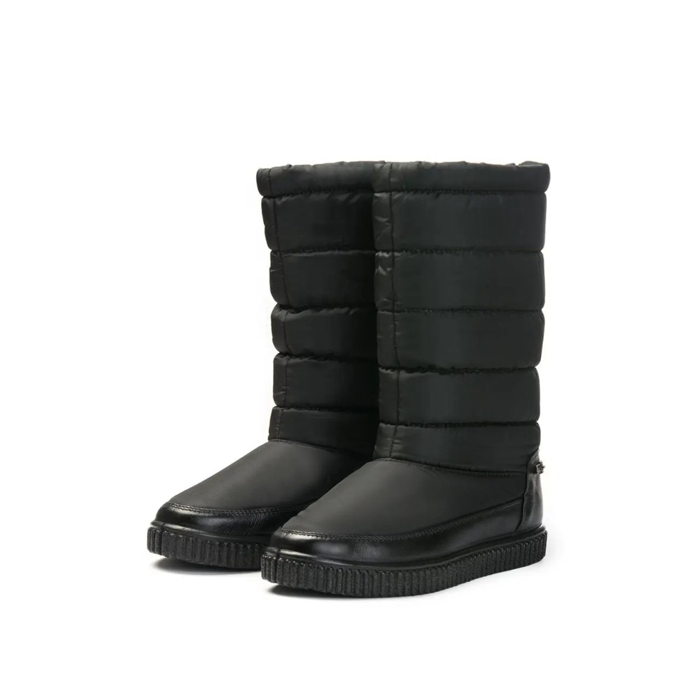 Дутики женские высокие с мехом из водонепроницаемого материала цвет чёрный