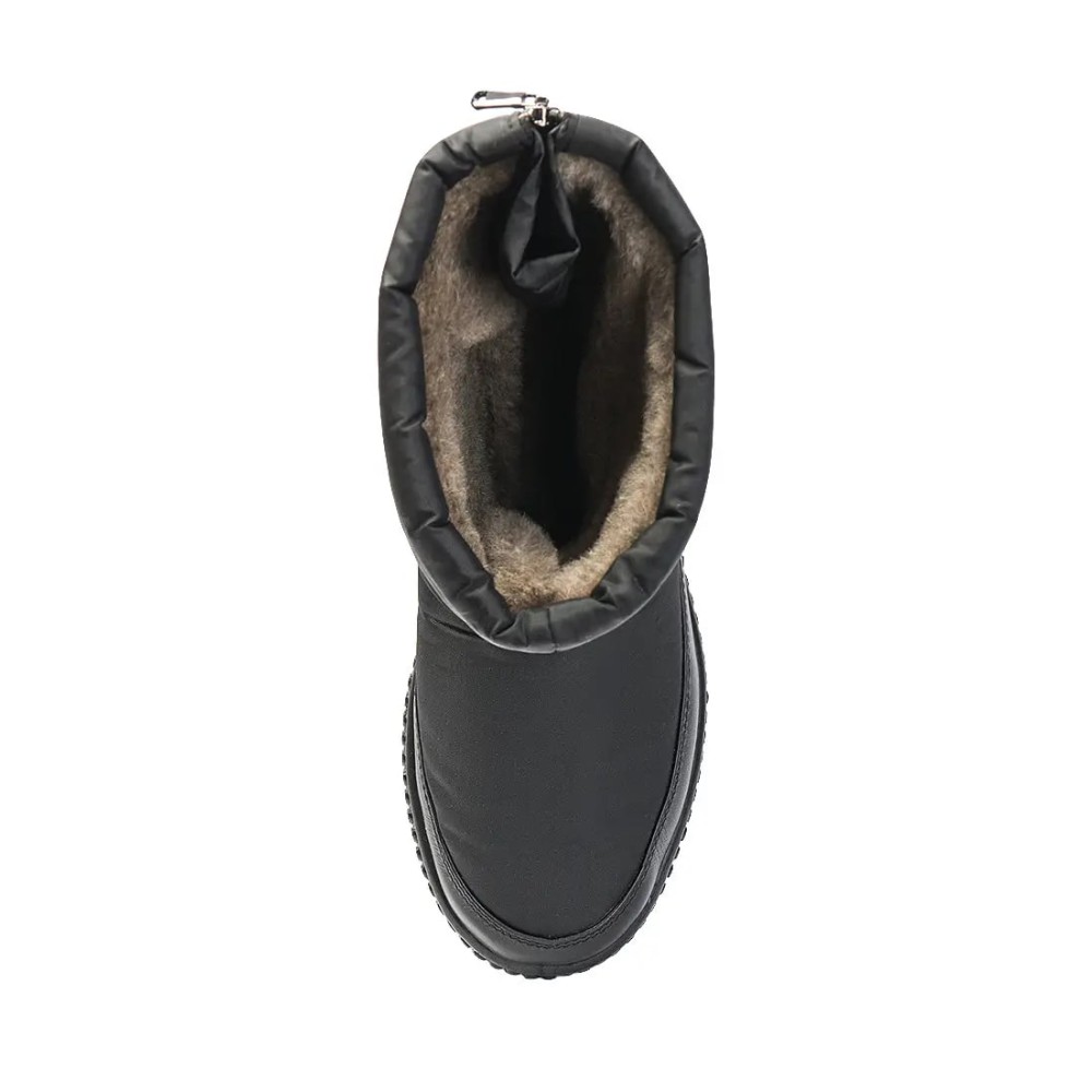 Дутики женские высокие с мехом из водонепроницаемого материала цвет чёрный