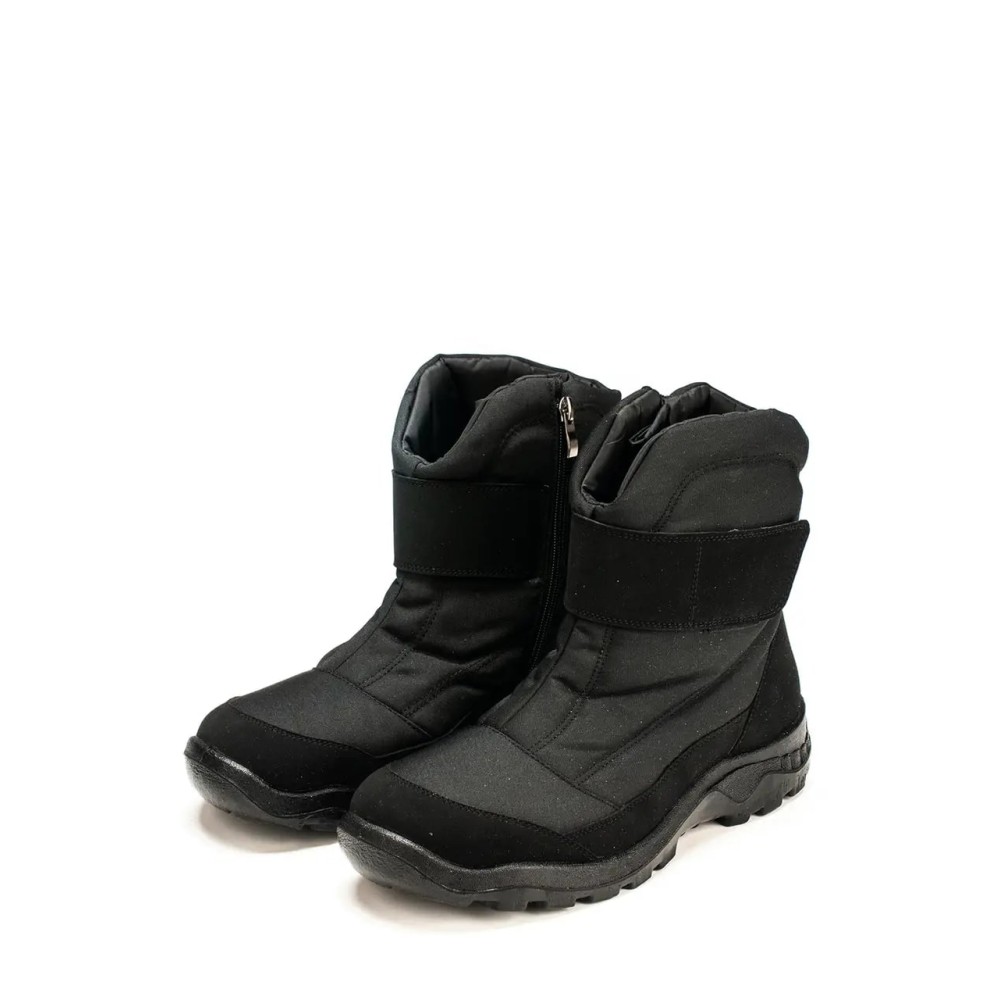 Дутики мужские короткие на липучке и ПУ подошве цвет чёрный