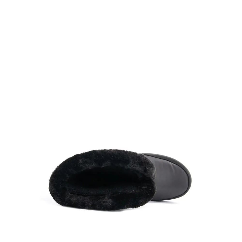 Дутики женские на молнии с окантовкой из искусственного меха и ПВХ подошве цвет чёрный