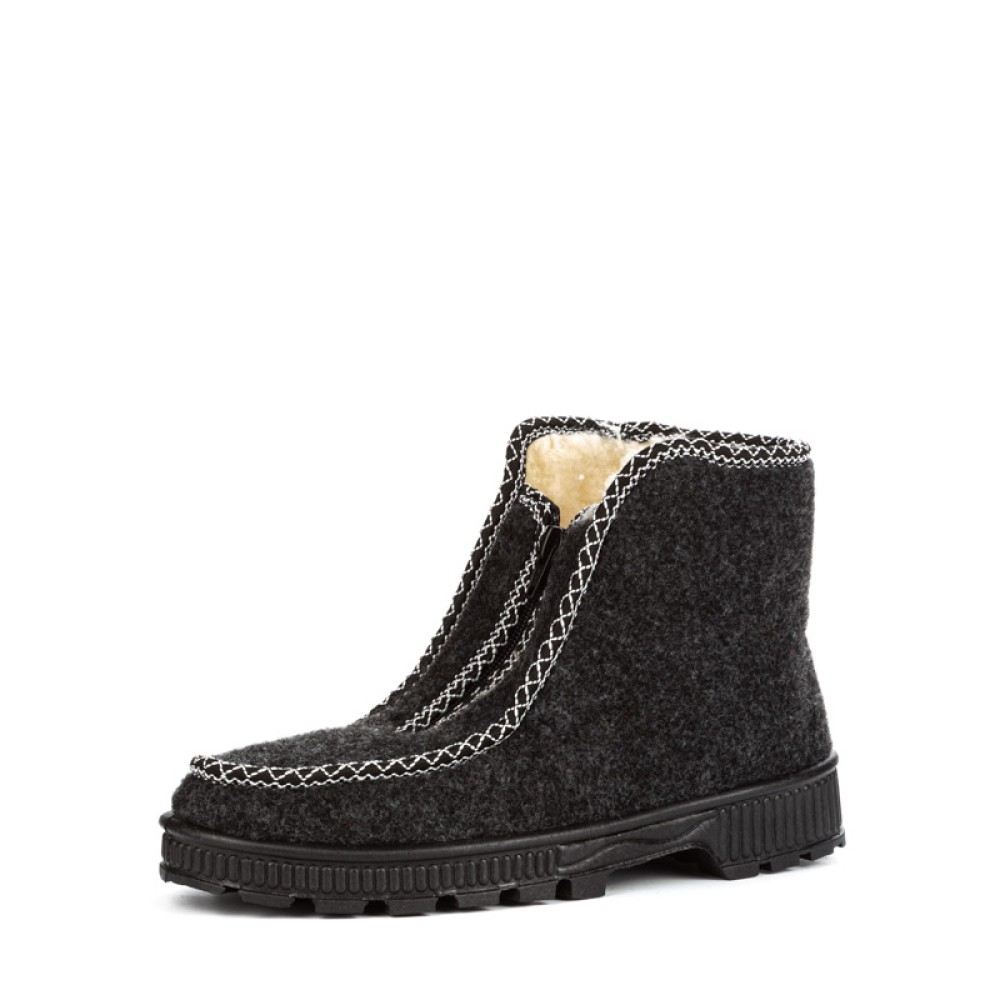 Ботинки-бурки женские из сукна на молнии цвет чёрный